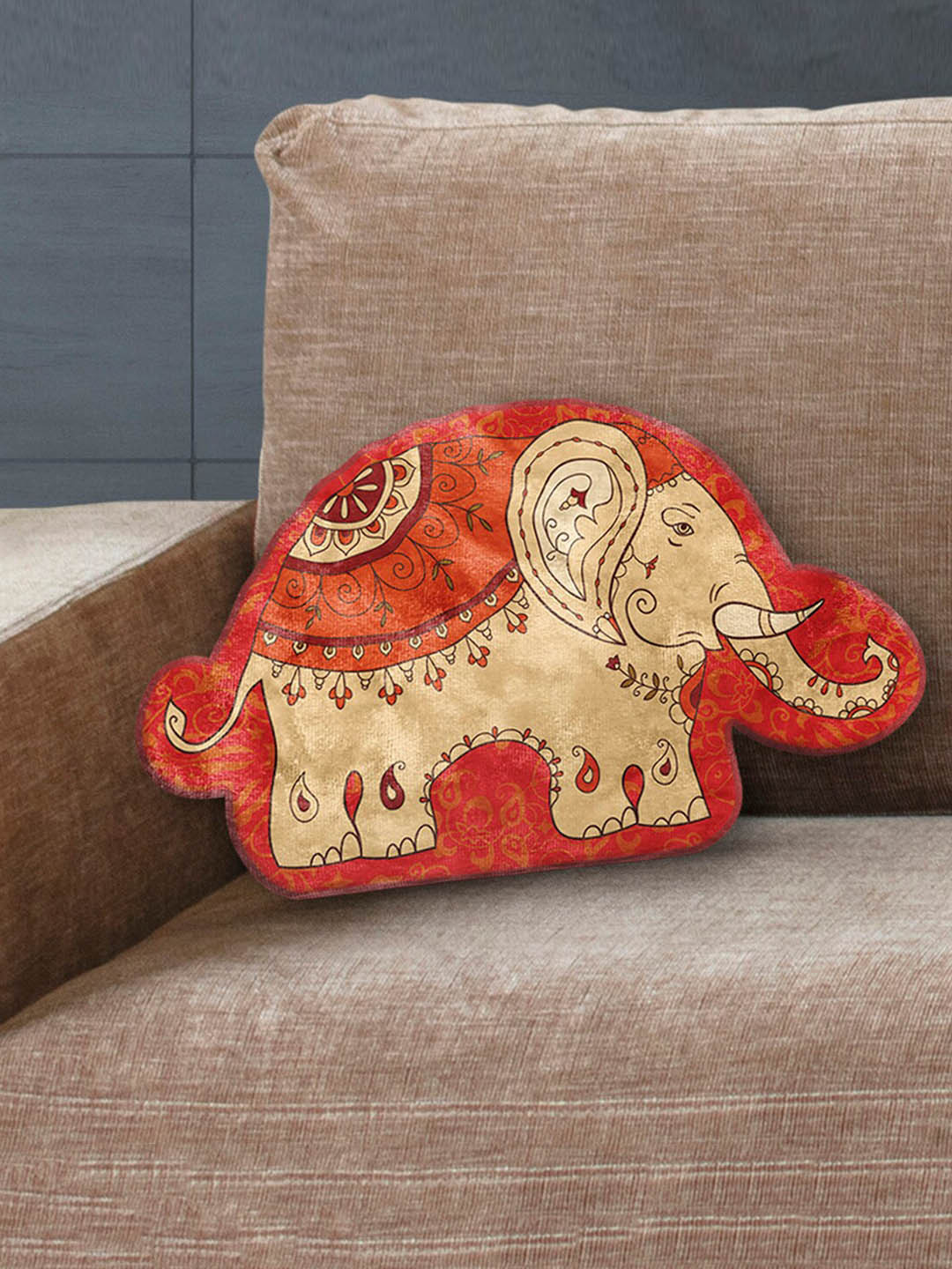 

LA VERNE Multicolor Elephant Shaped cushion, Multi