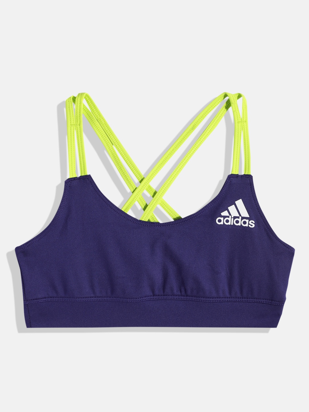 

ADIDAS Blue Typography Lightly Padded Yoga Bra