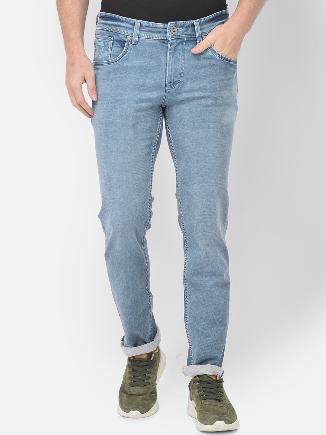 

American Archer Men Blue Smart Slim Fit Low-Rise Light Fade Stretchable Jeans