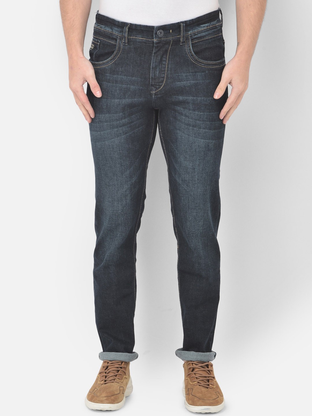 

American Archer Men Blue Smart Slim Fit Low-Rise Light Fade Stretchable Jeans