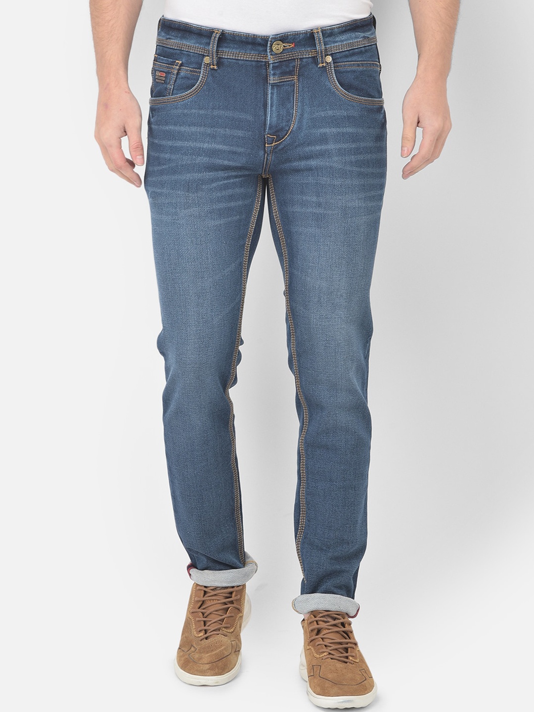 

American Archer Men Blue Smart Skinny Fit Low-Rise Light Fade Stretchable Jeans