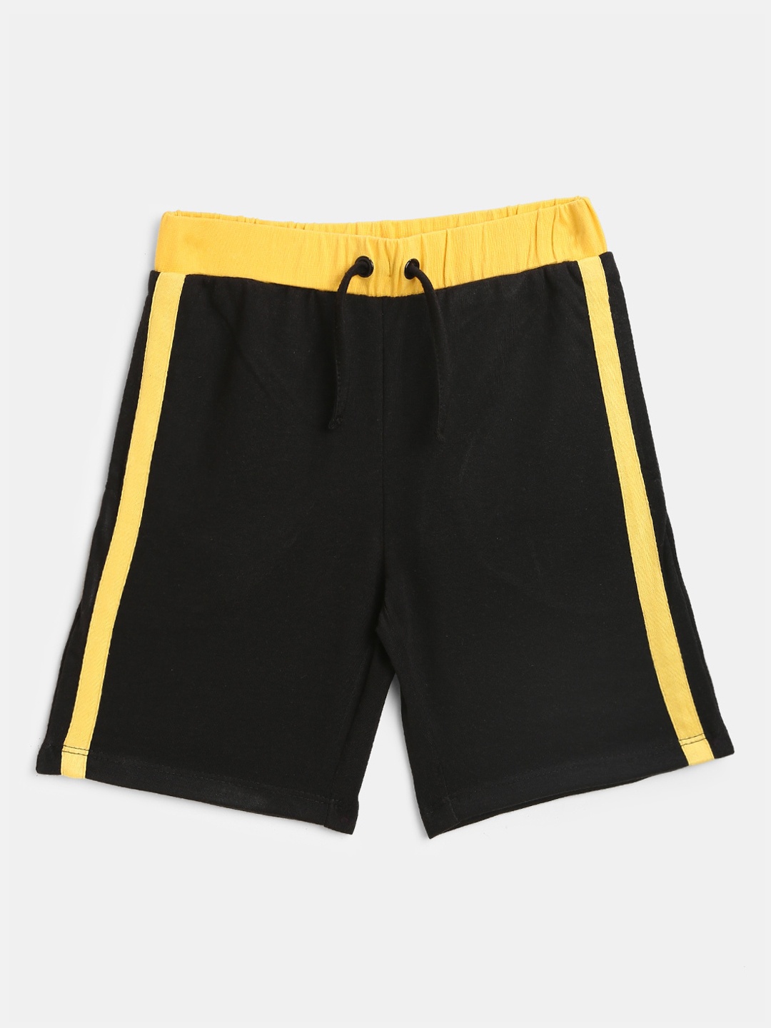 

KIDSCRAFT Boys Black Cotton Striped Shorts