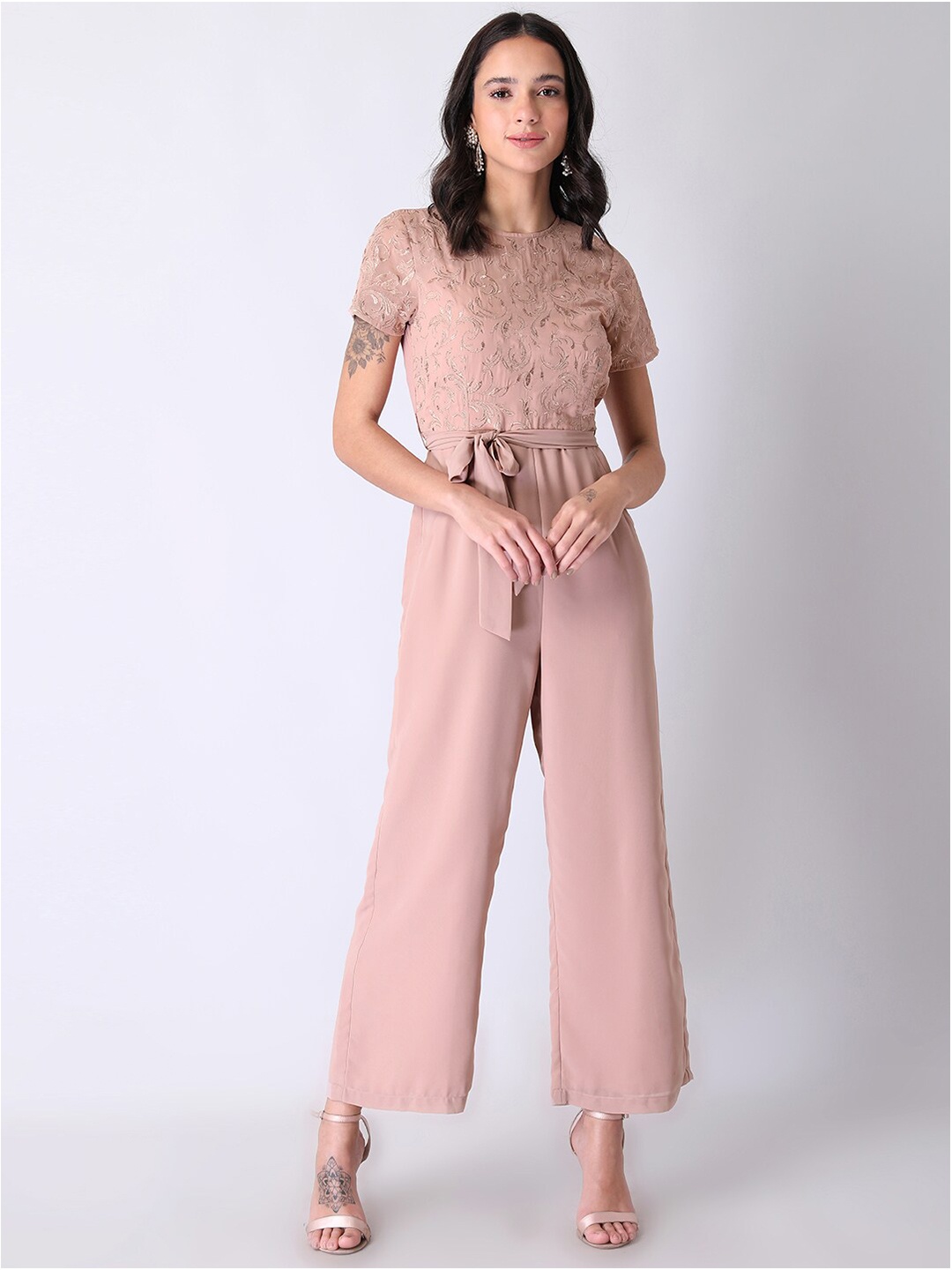 

FabAlley Women Pink Embroidered Jumpsuit