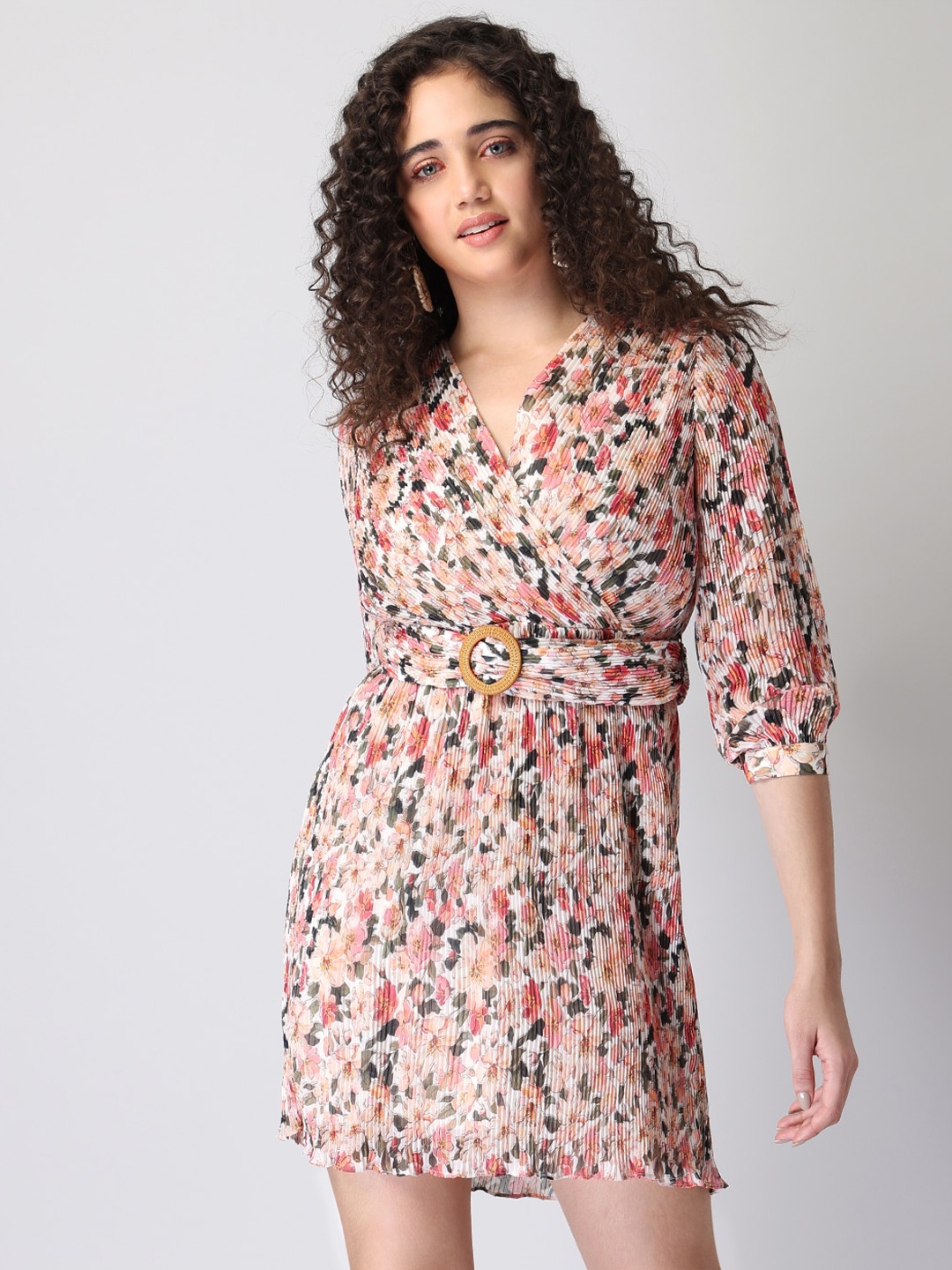 

FabAlley Multicoloured Floral Georgette Dress, Multi