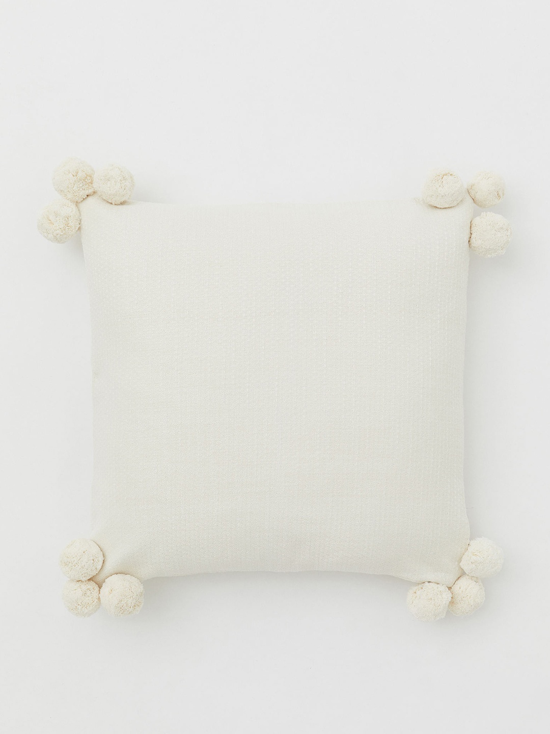 

H&M Beige Pompom-detail Cushion Cover