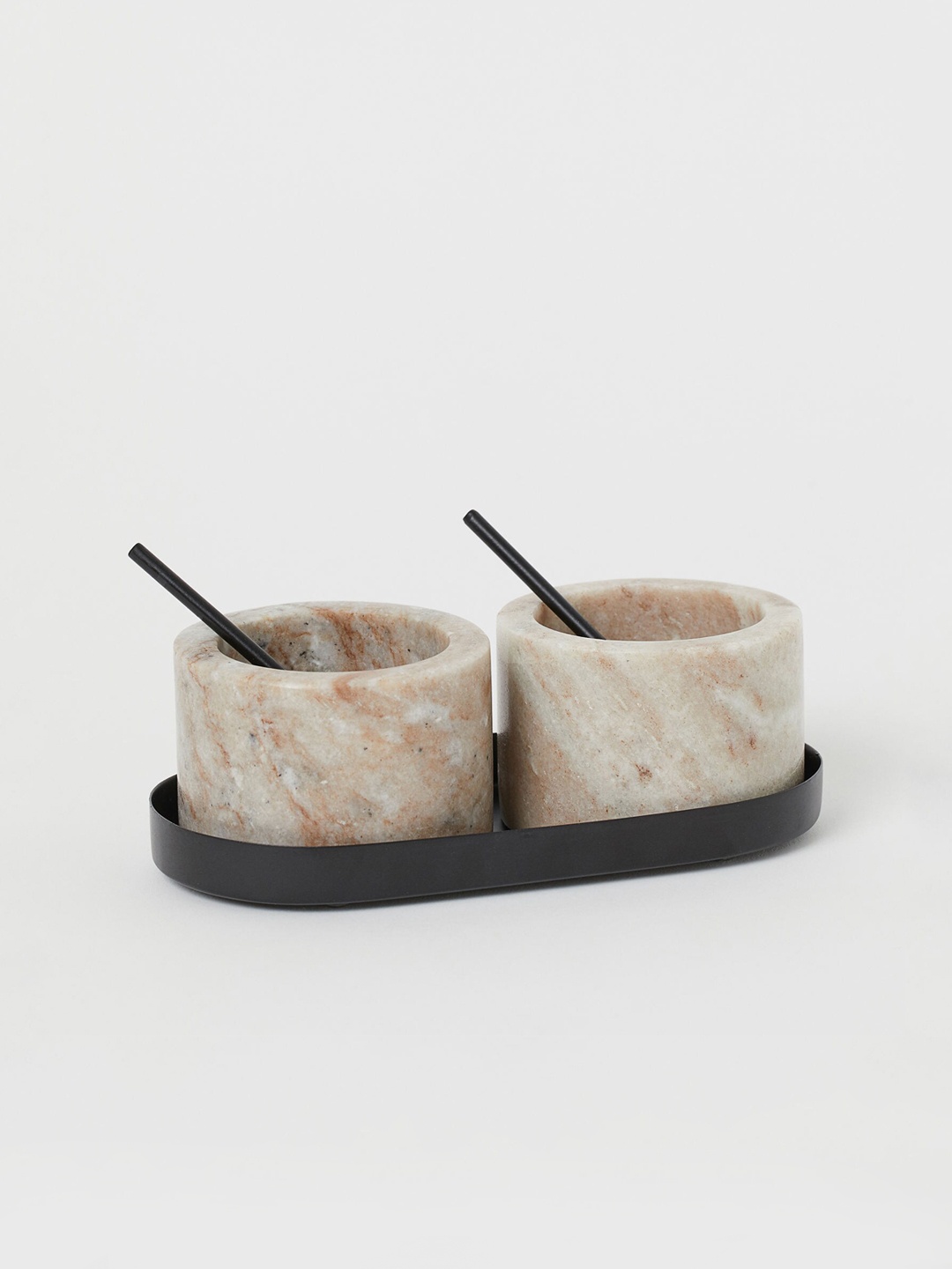 

H&M Beige Stone salt and pepper bowls