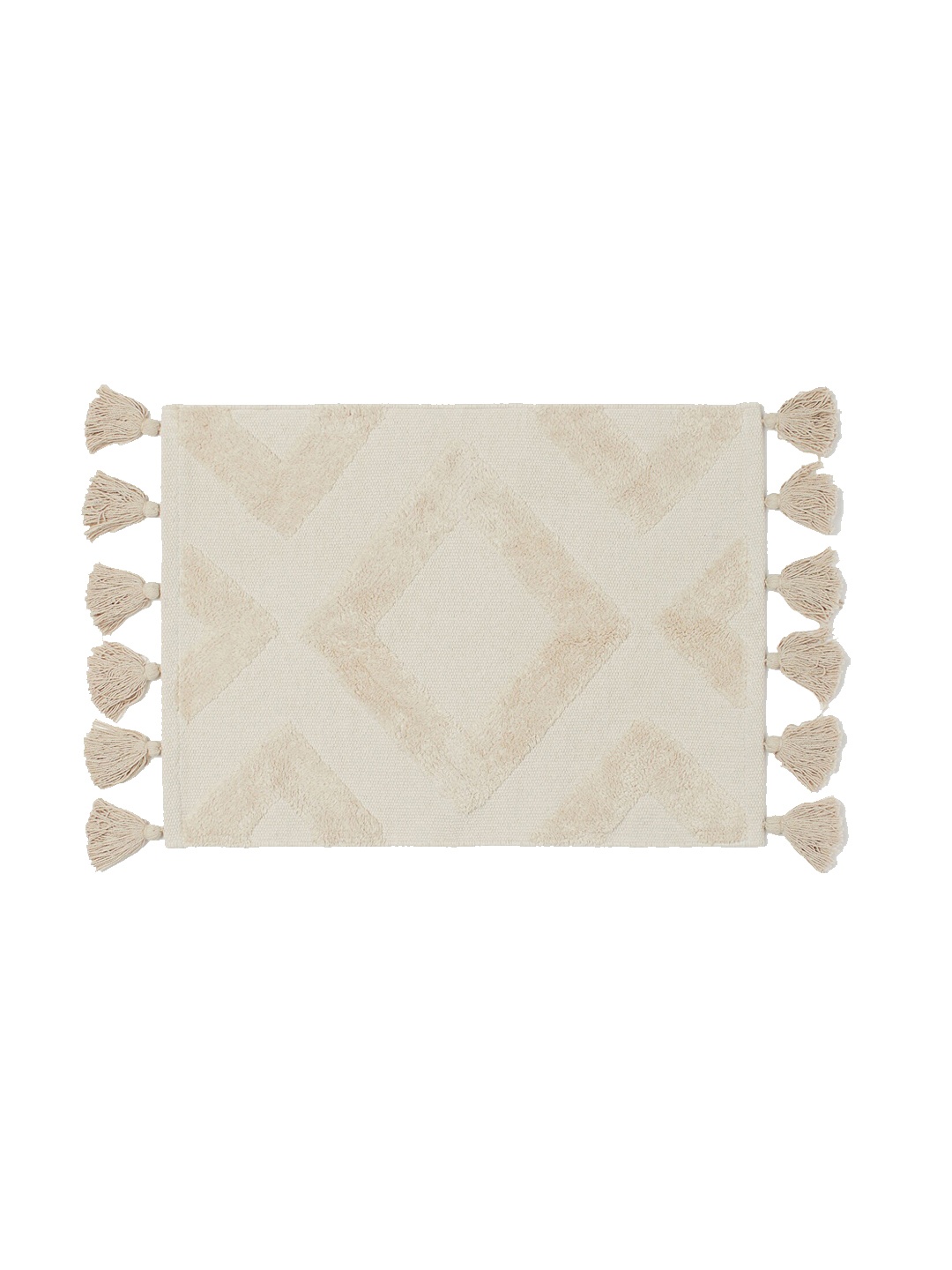 

H&M Beige Tasselled Bath Mat