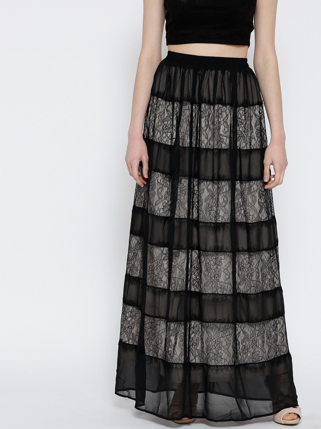 

FOREVER 21 Black Lace Maxi Skirt