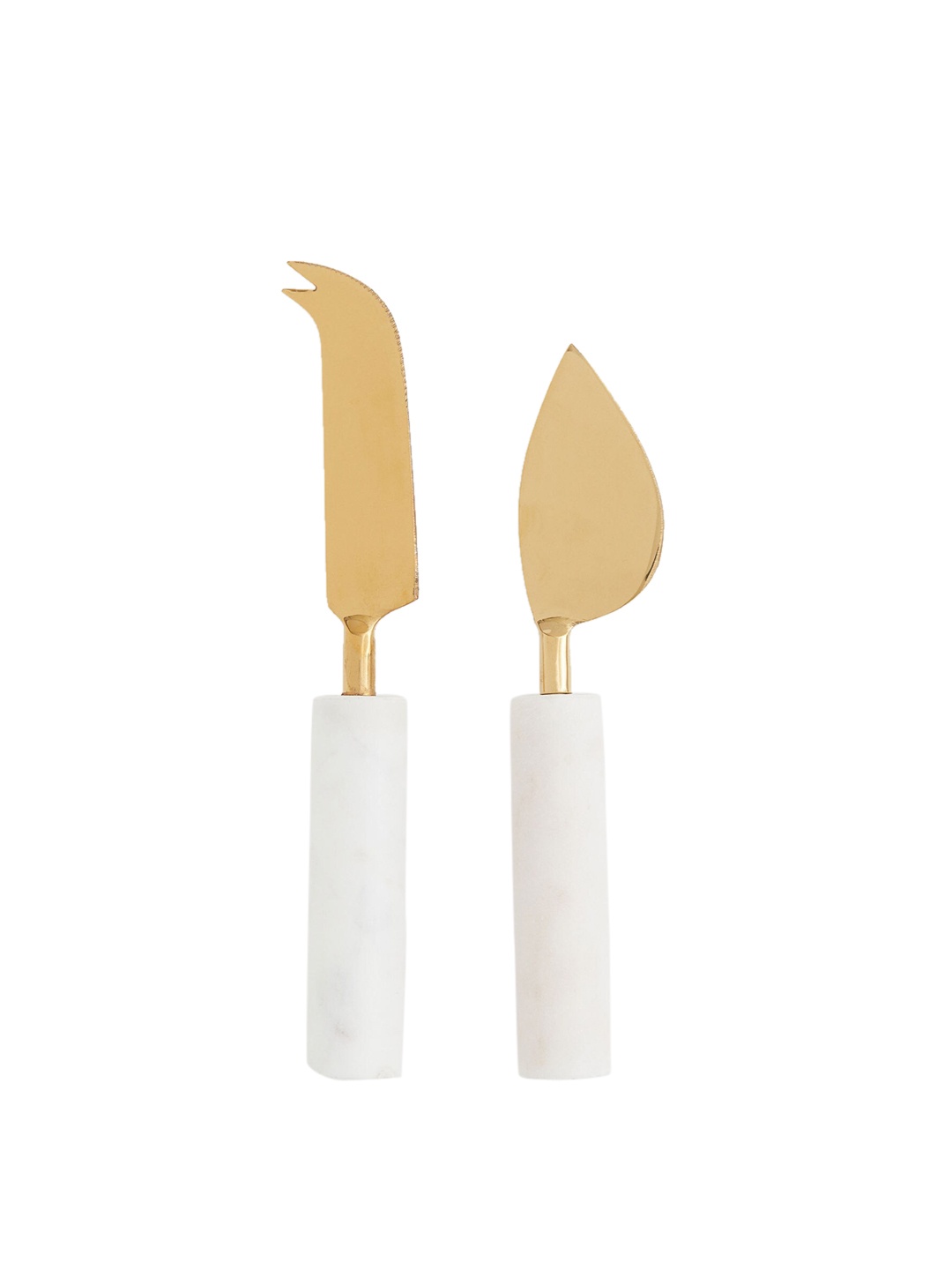

H&M White & Gold 2-pack marble cheese knives