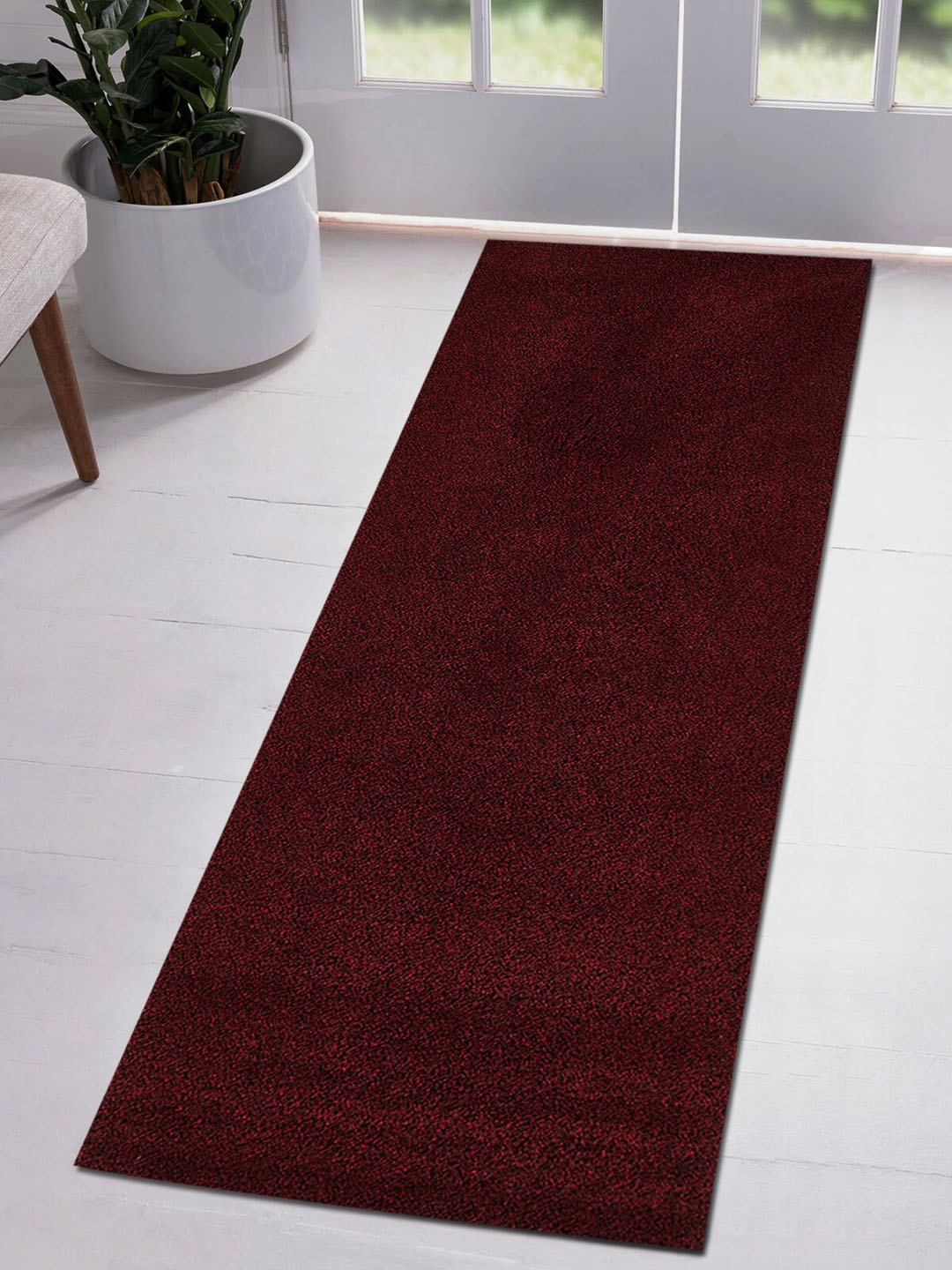 

OBSESSIONS Maroon Polyester Solid Runner