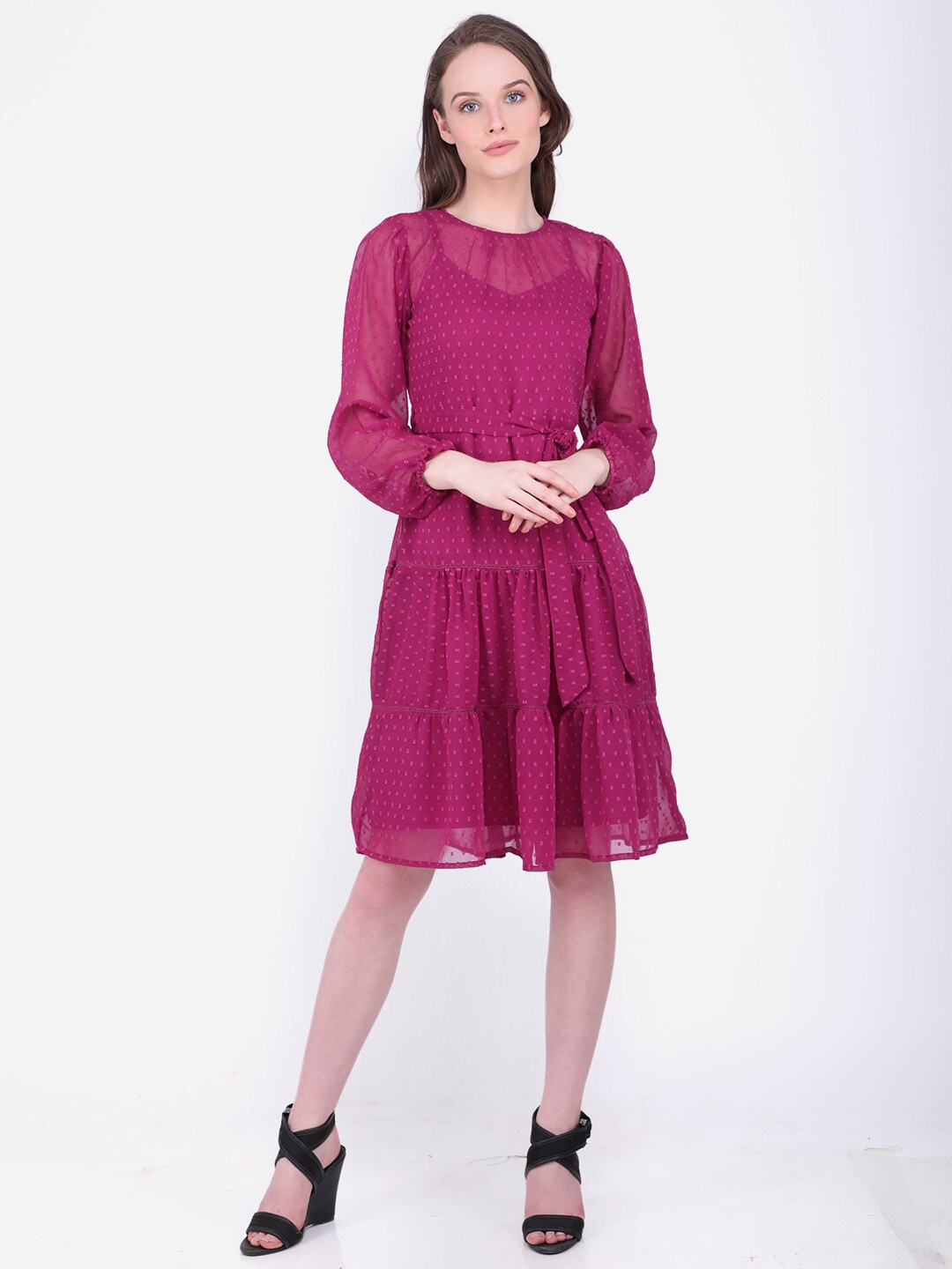 

MARC LOUIS Purple Georgette Dress