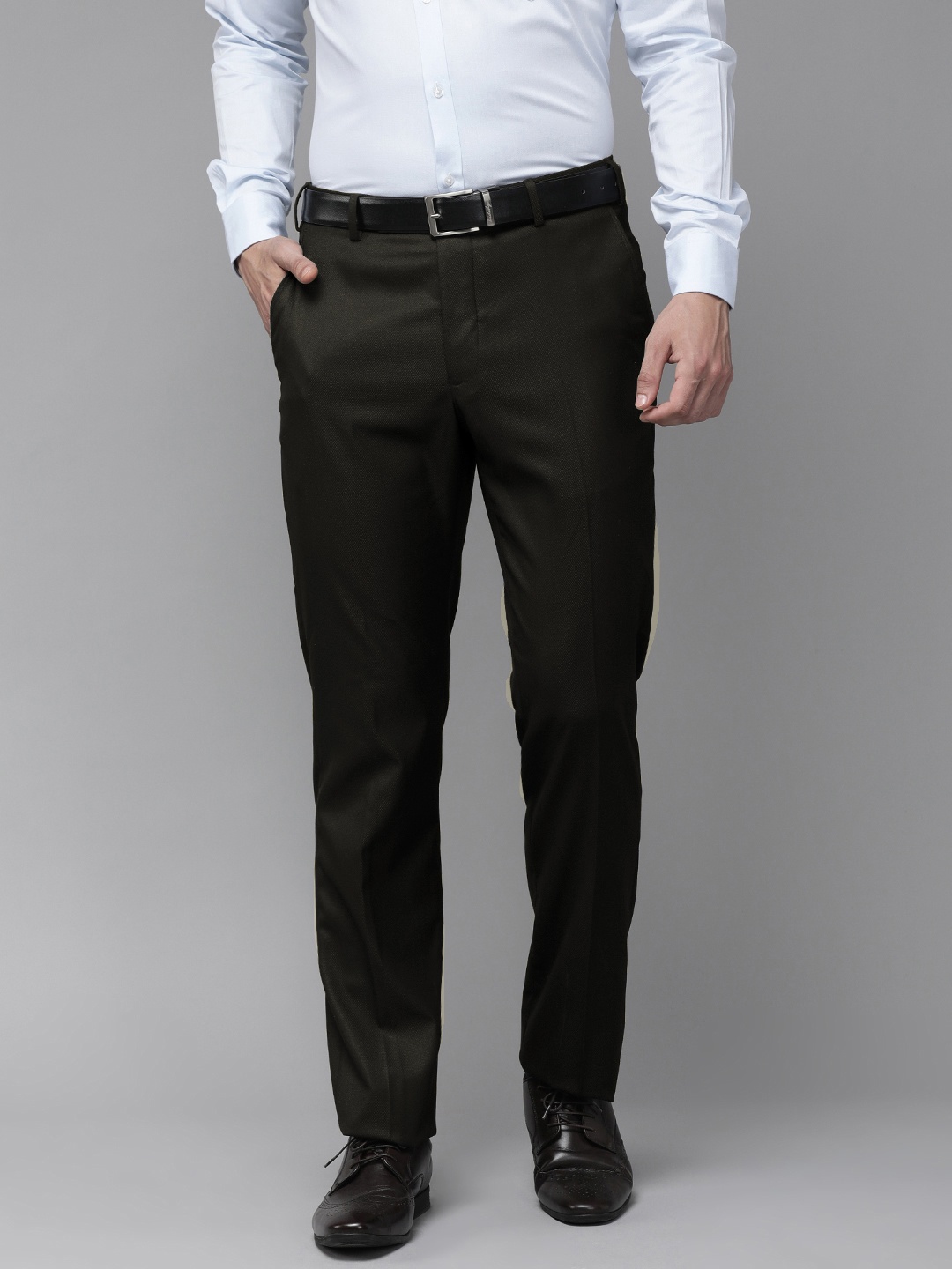 

Park Avenue Men Black Solid Smart Fit Trousers