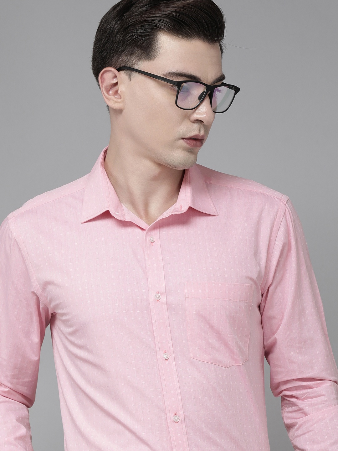 

Park Avenue Men Pink Slim Fit Printed Pure Cotton Formal Shirt