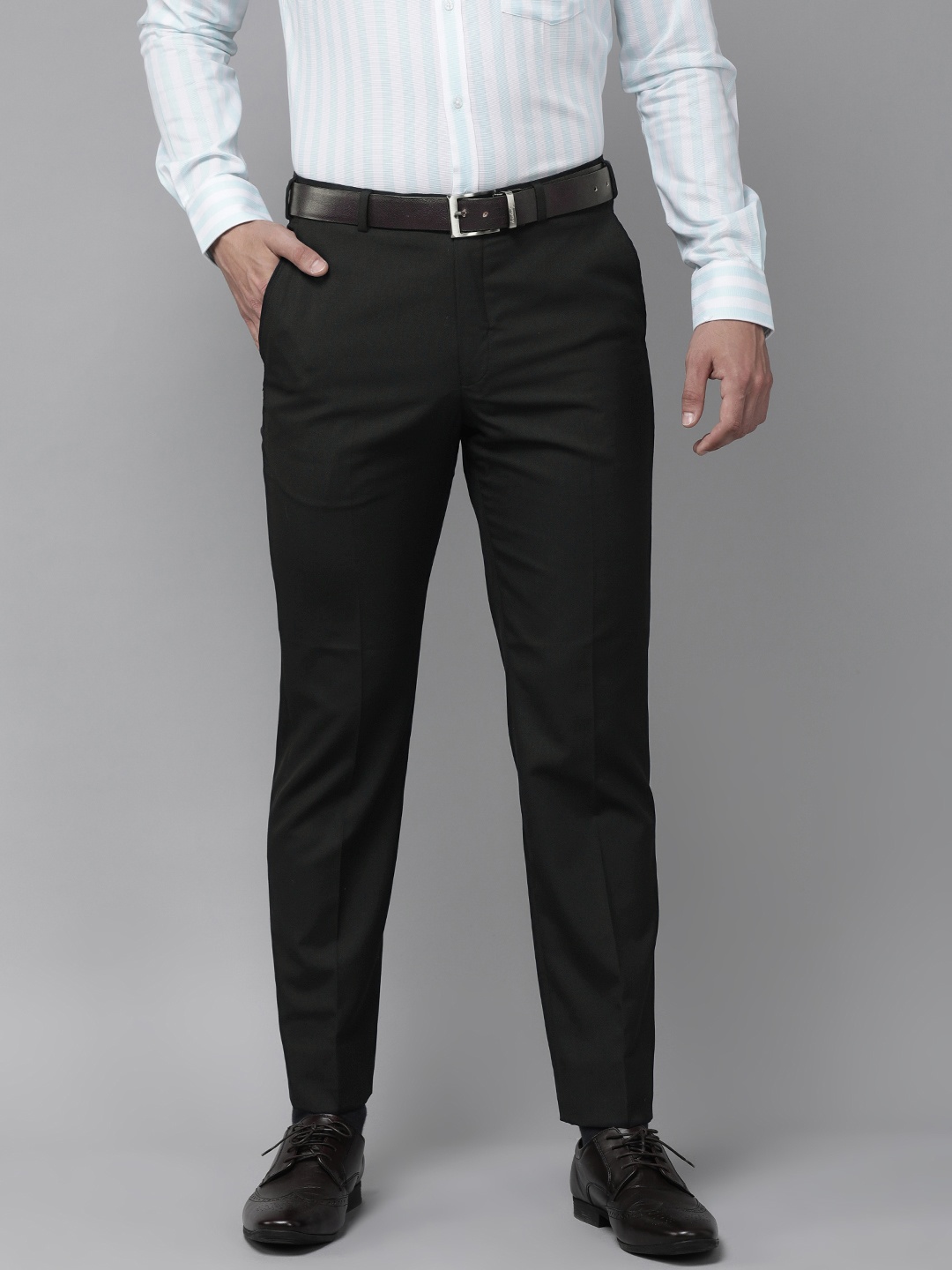 

Park Avenue Men Black Solid Smart Fit Trousers