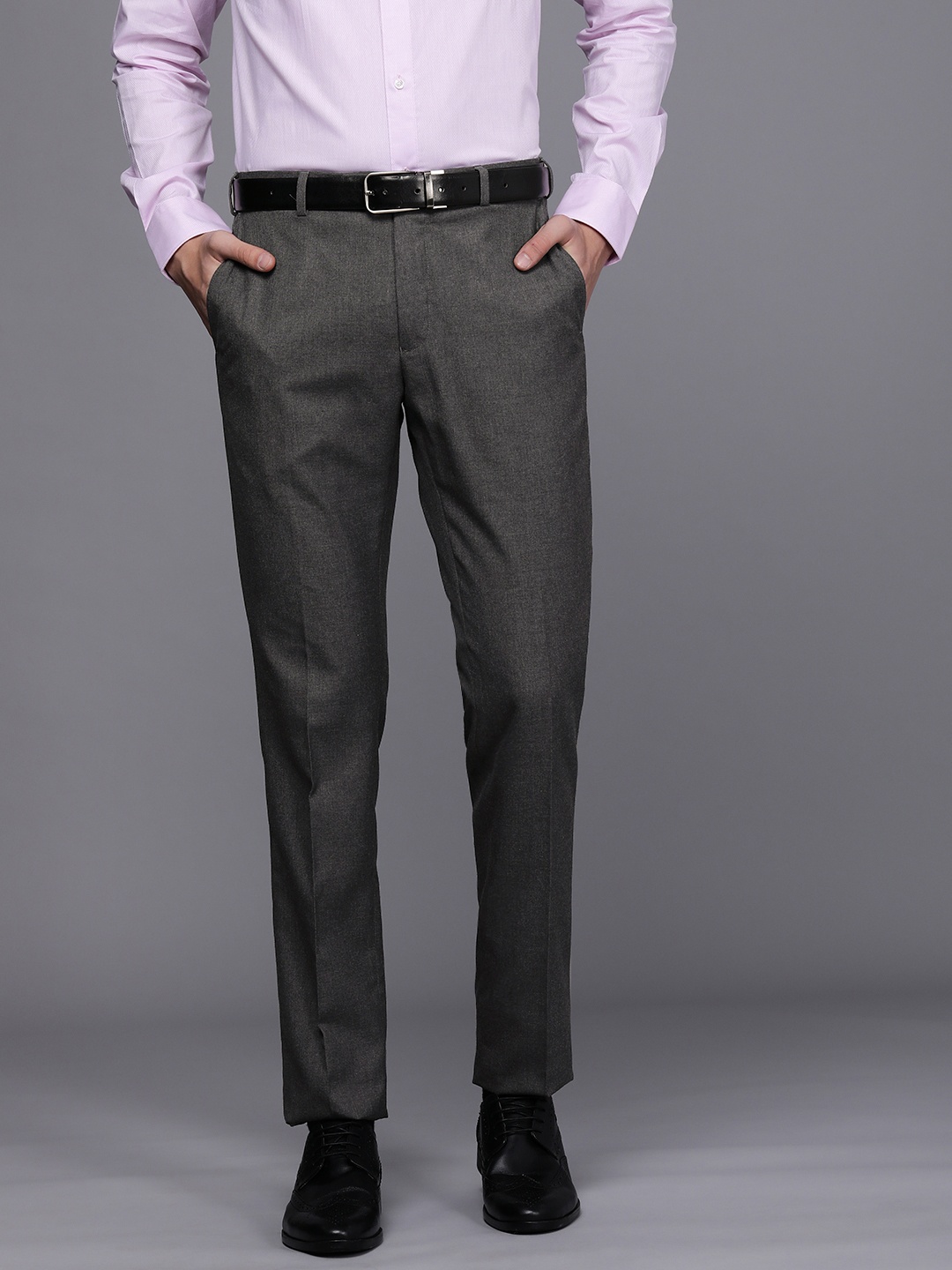 

Raymond Men Charcoal Grey Slim Fit Formal Trousers