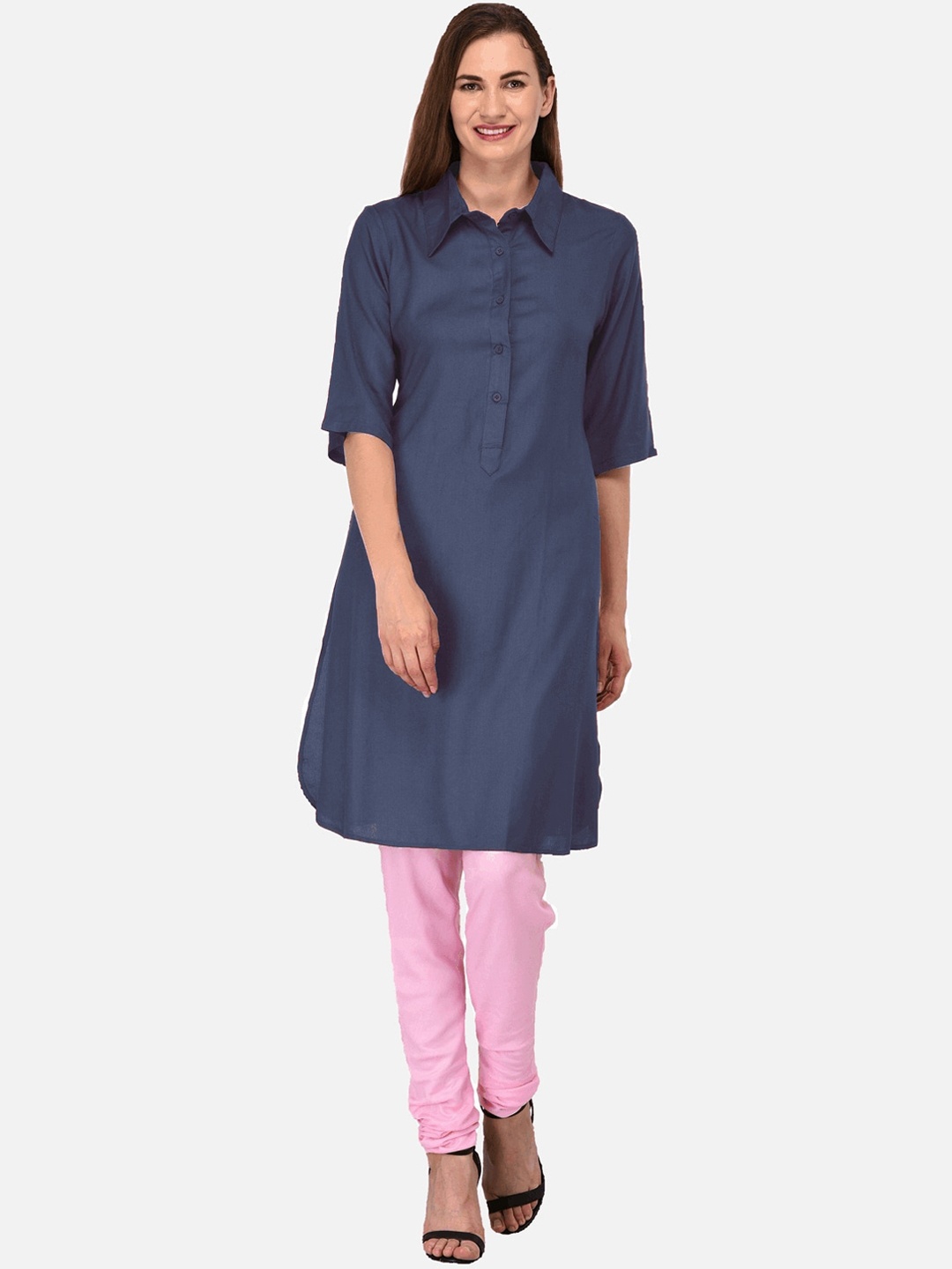 

KALINI Women Charcoal Pathani Kurta
