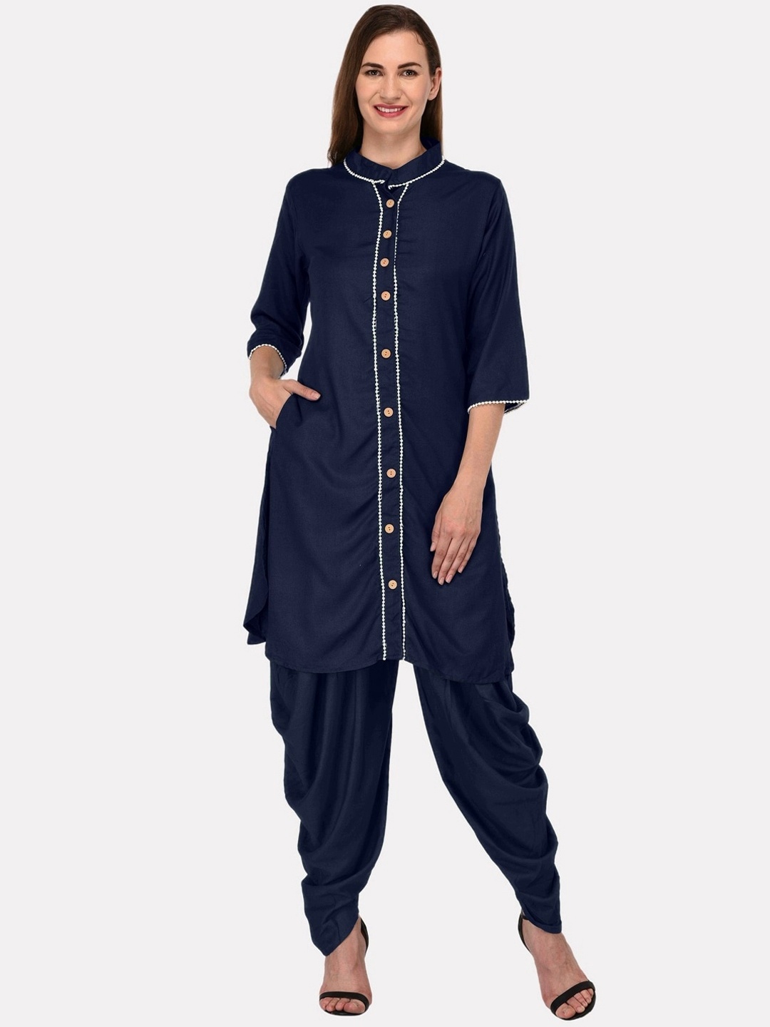 

KALINI Women Blue Cotton Kurta