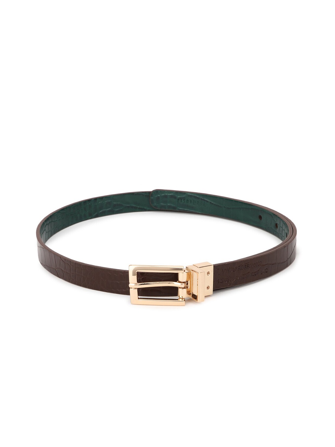 

Van Heusen Woman Green & Brown Textured Reversible PU Belt