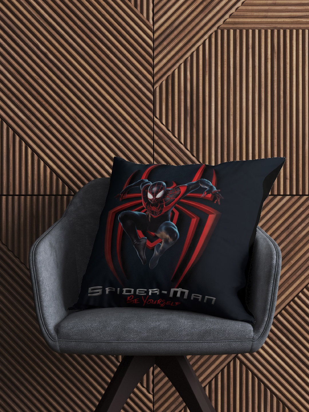 

Marvel Kids Black & Red Set Of 2 Printed Spiderman Square Cushion Covers