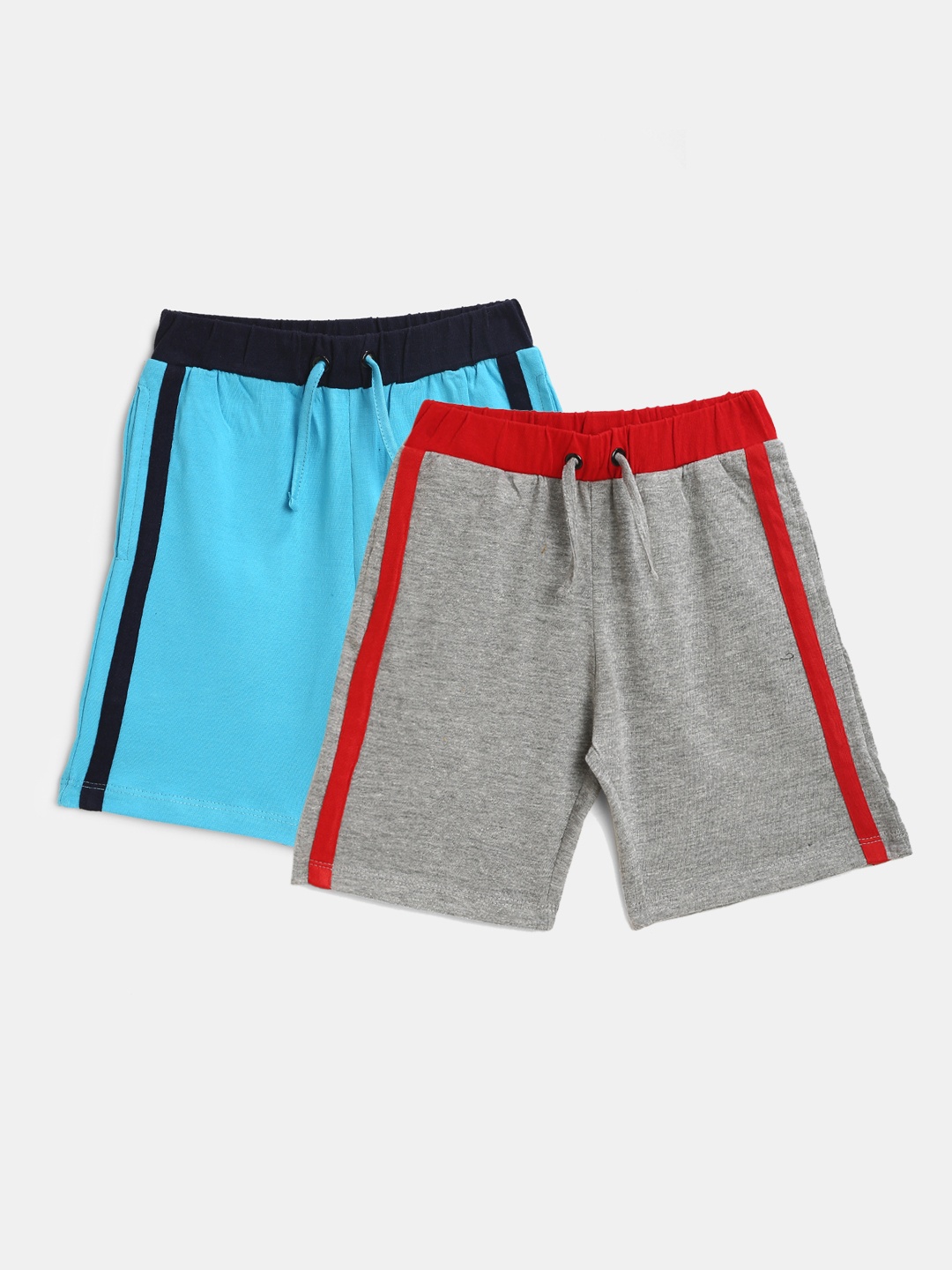 

YK Boys Pack of 2 Solid Cotton Shorts, Blue