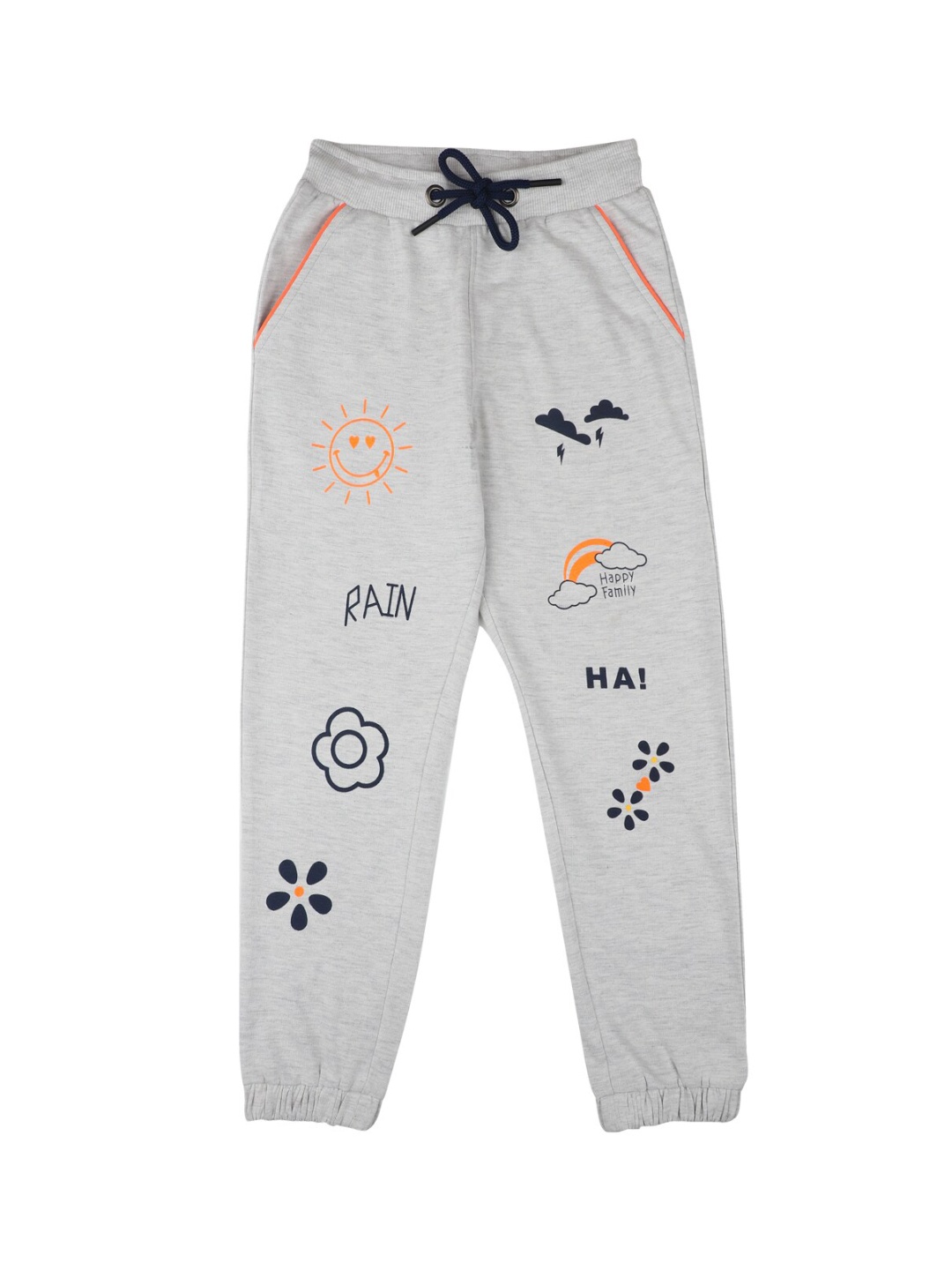 

Stupid Cupid Girls Grey Printed Track Pants