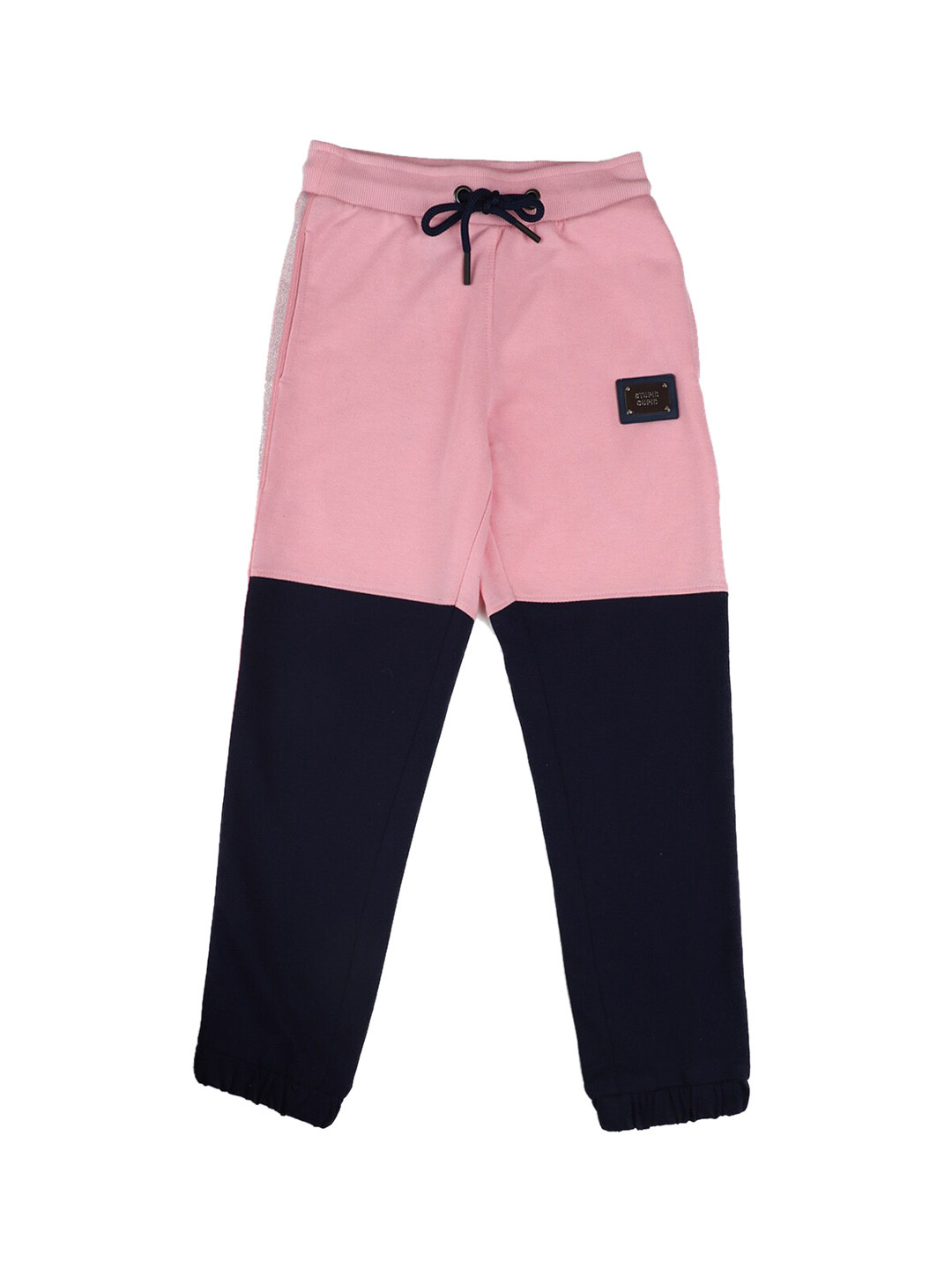

Stupid Cupid Girls Pink & Black Colorblocked Joggers