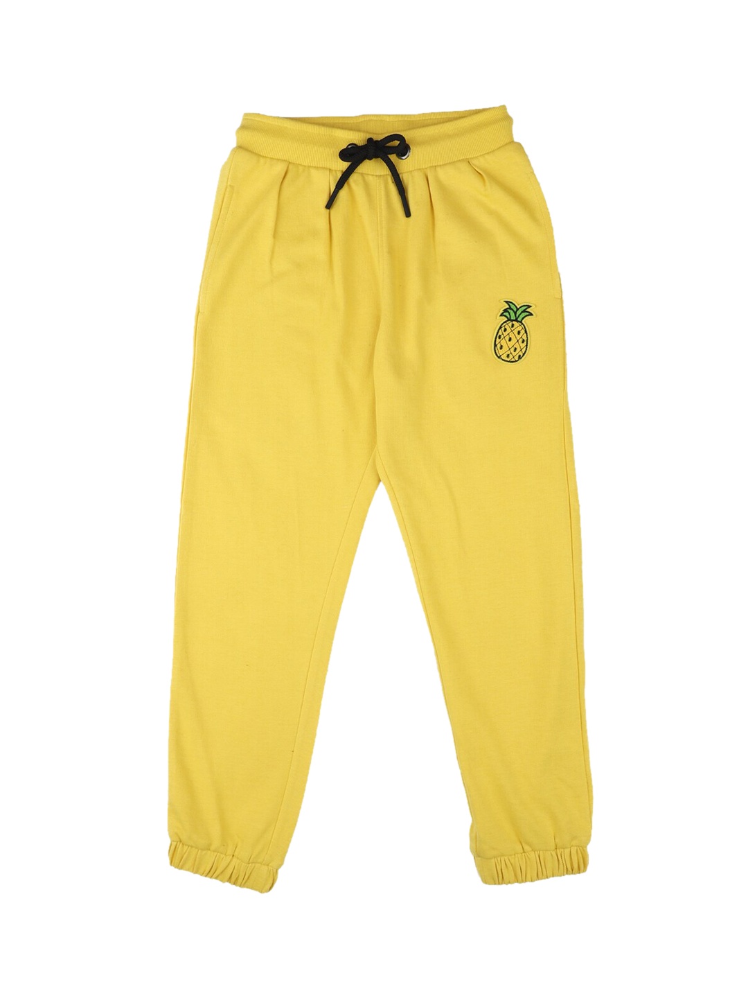 

Stupid Cupid Girls Yellow Solid Track Pants