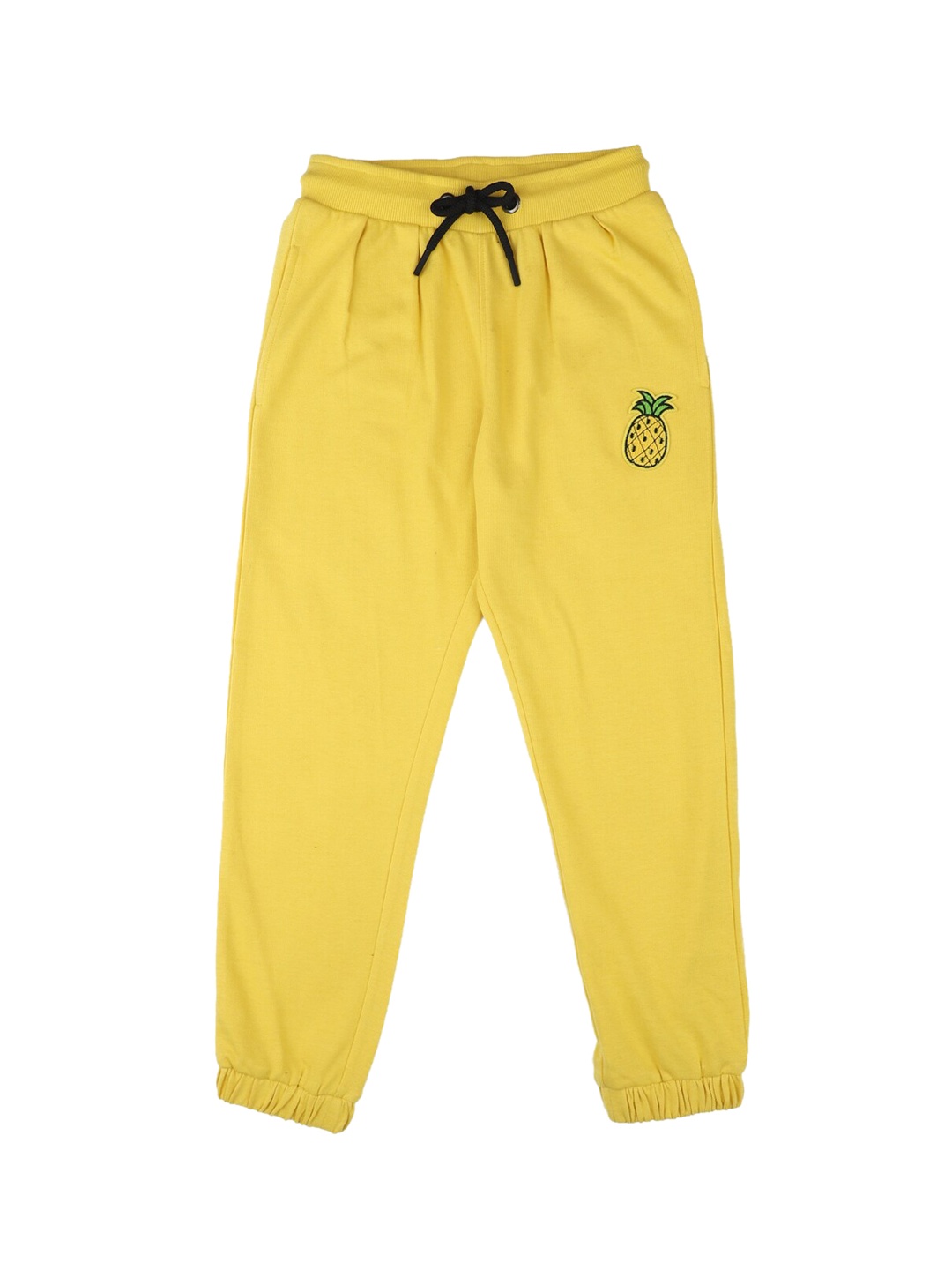 

Stupid Cupid Girls Yellow Solid Joggers