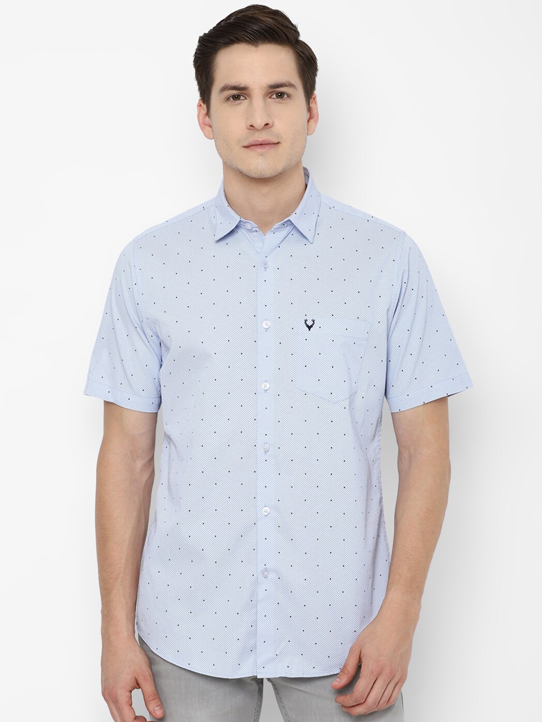 

Allen Solly Men Blue Slim Fit Printed Casual Cotton Shirt