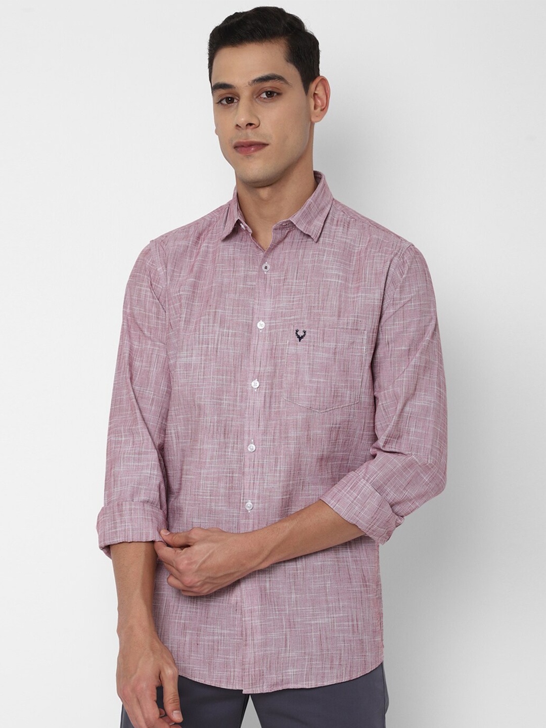 

Allen Solly Men Purple Slim Fit Casual Cotton Shirt
