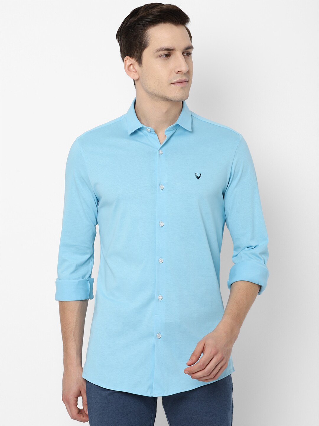 

Allen Solly Men Blue Slim Fit Casual Cotton Shirt