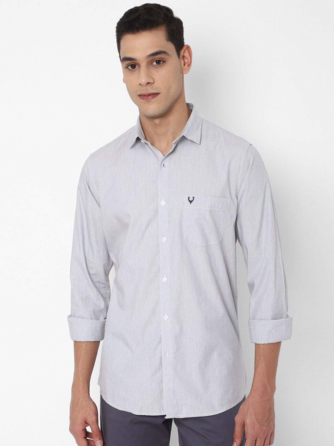 

Allen Solly Men Grey Slim Fit Casual Shirt