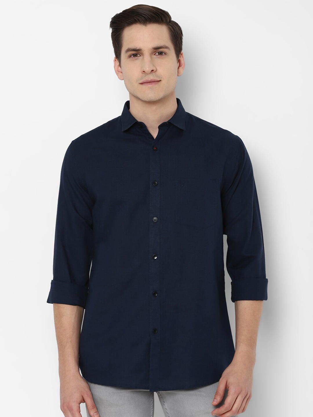 

Allen Solly Men Navy Blue Slim Fit Casual Shirt
