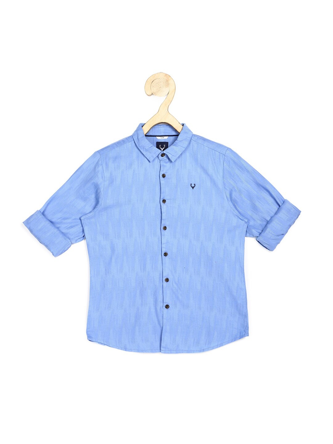 

Allen Solly Junior Boys Blue Slim Fit Cotton Casual Shirt With Bow