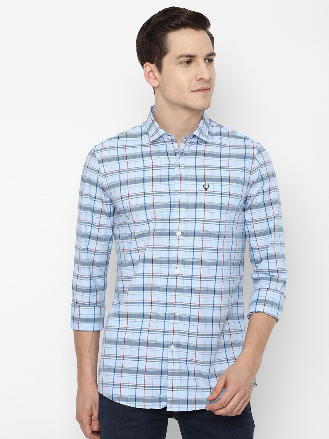 

Allen Solly Sport Men Blue & Grey Checked Casual Shirt