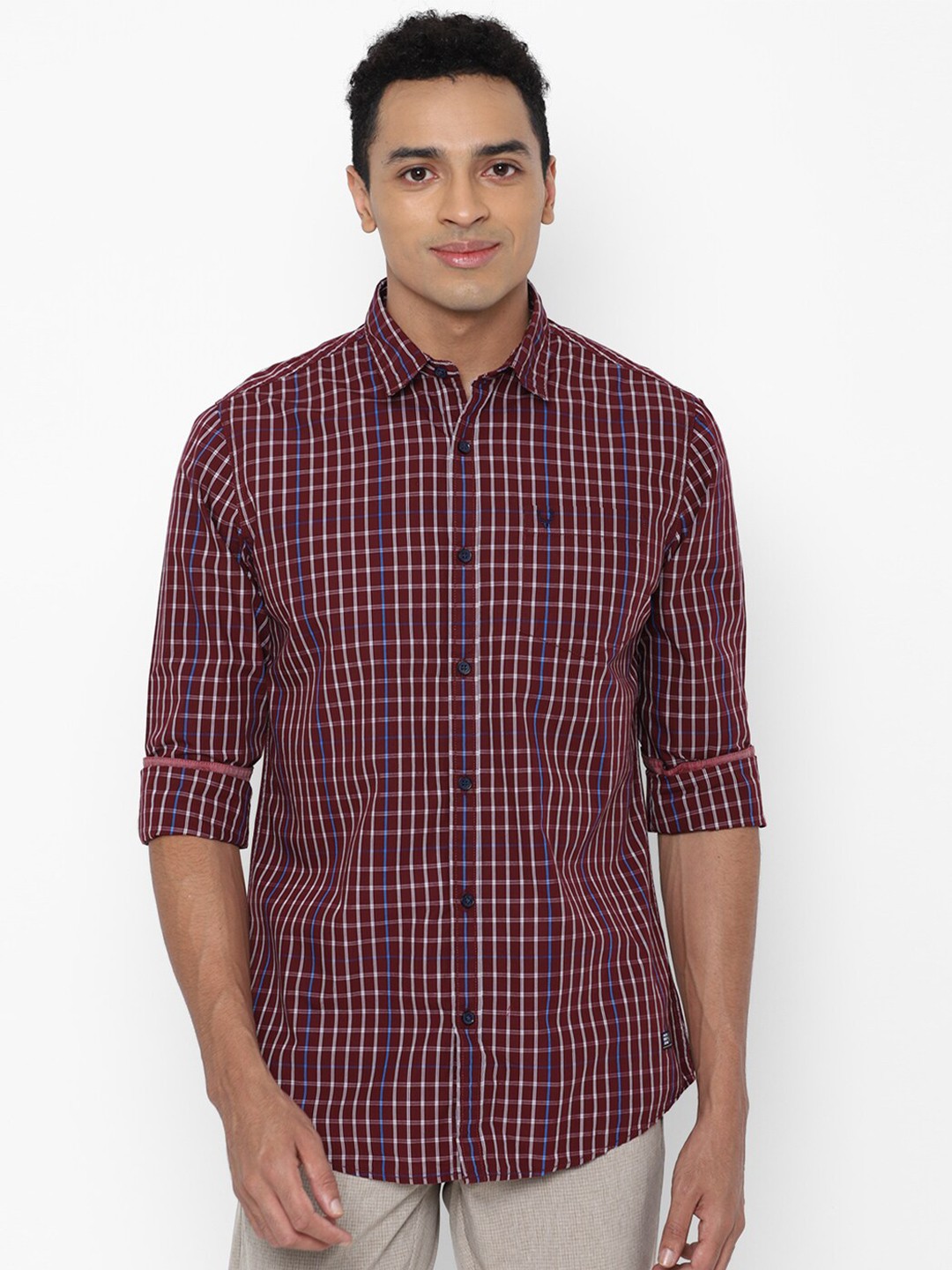 

Allen Solly Sport Men Maroon Regular Fit Tartan Checked Cotton Casual Shirt
