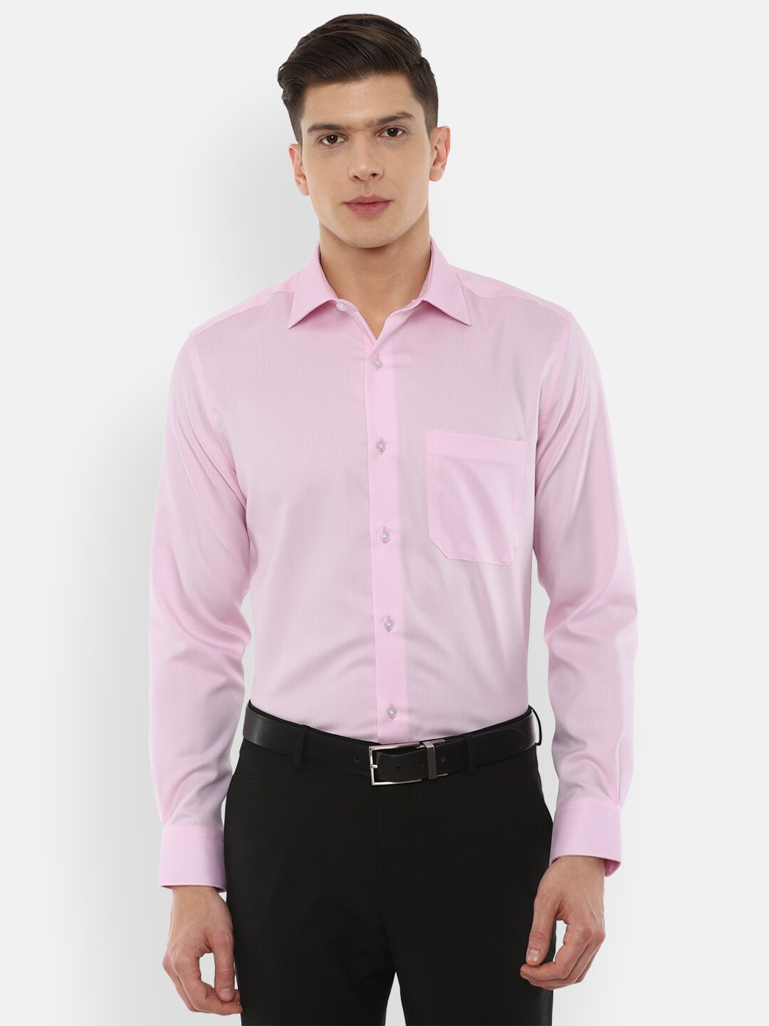 

Louis Philippe Men Pink Pure Cotton Formal Shirt