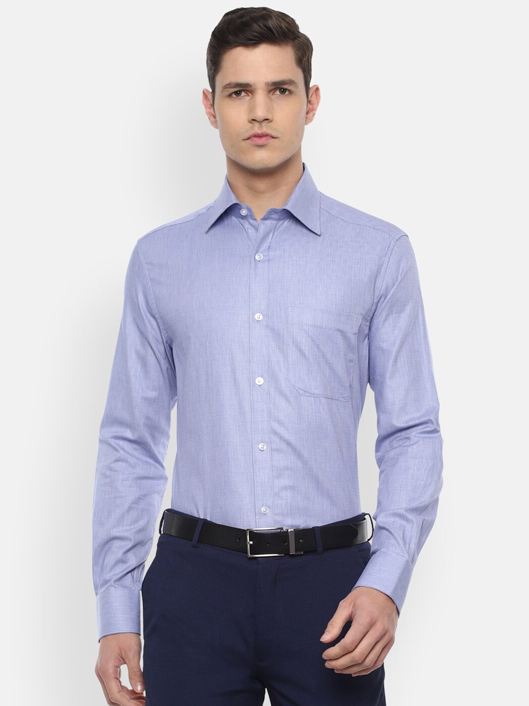 

Louis Philippe Men Blue Pure Cotton Formal Shirt