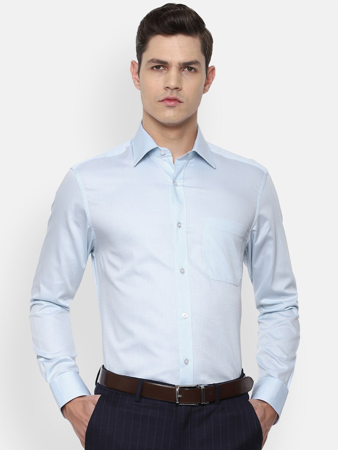 

Louis Philippe Men Blue Formal Shirt
