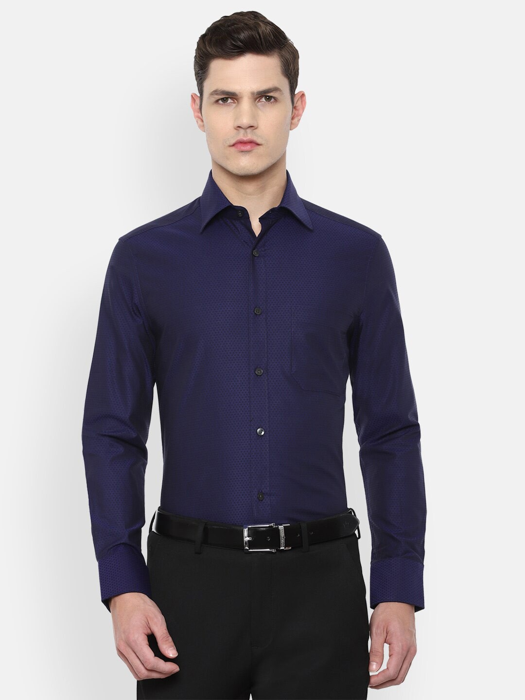

Louis Philippe Men Blue Pure Cotton Formal Shirt