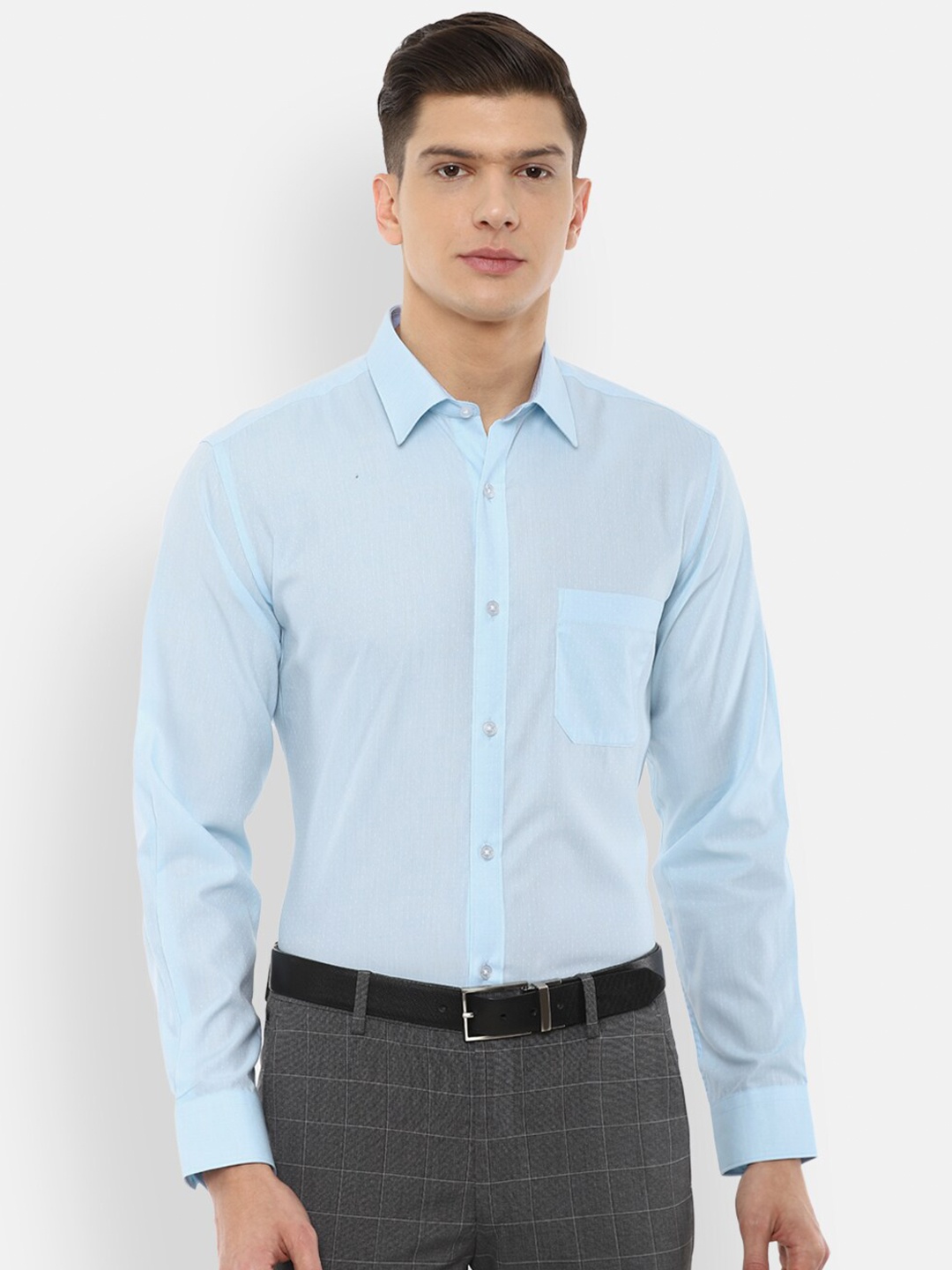 

Louis Philippe Men Blue Slim Fit Printed Formal Shirt