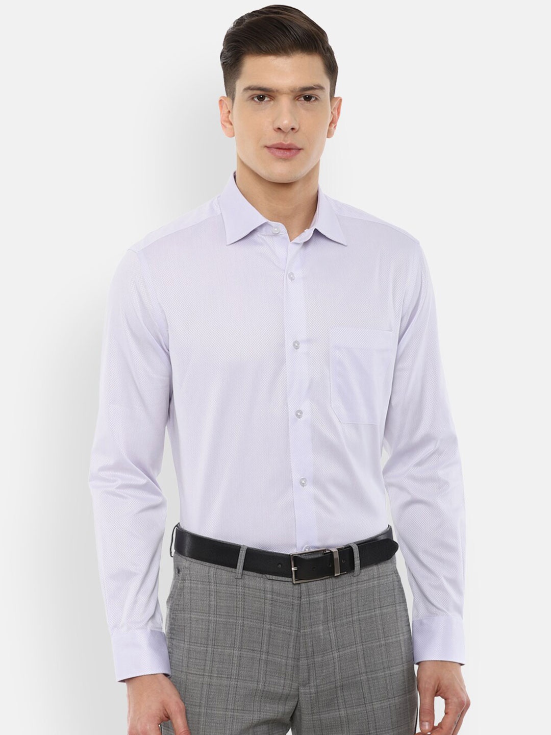 

Louis Philippe Men Purple Cotton Regular Fit Formal Shirt