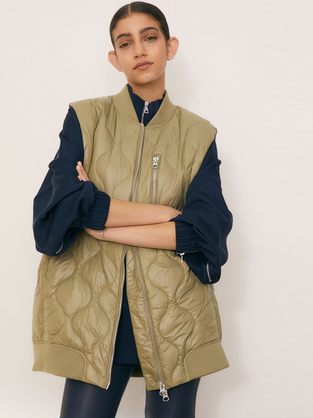 

H&M Green Oversized Quilted Gilet