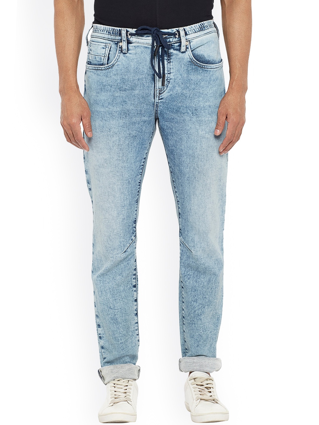 

EVERBLUE Men Solid Stretchable Mid-Rise Denim Jeans, Blue