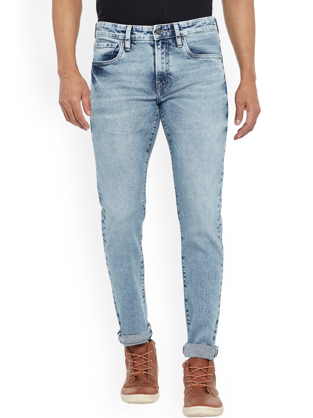 

EVERBLUE Men Stretchable Comfort Slim Midrise Jeans, Blue