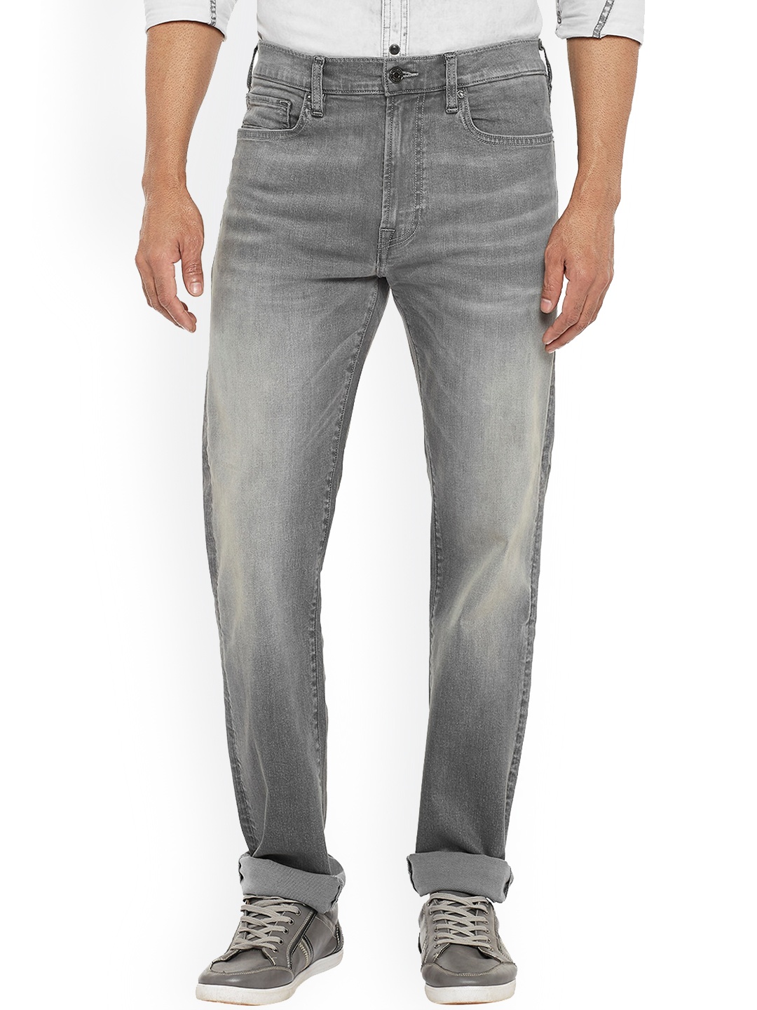 

EVERBLUE Men Solid Stretchable Grey Regular Fit Mid-Rise Jeans, Black