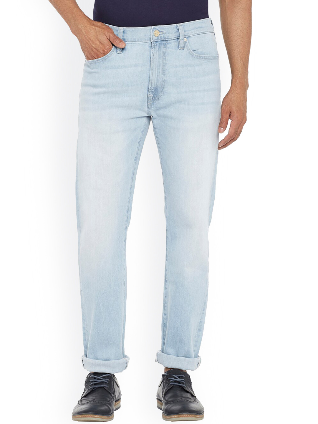 

EVERBLUE Men Solid Heavy Fade Stretchable Jeans, Blue