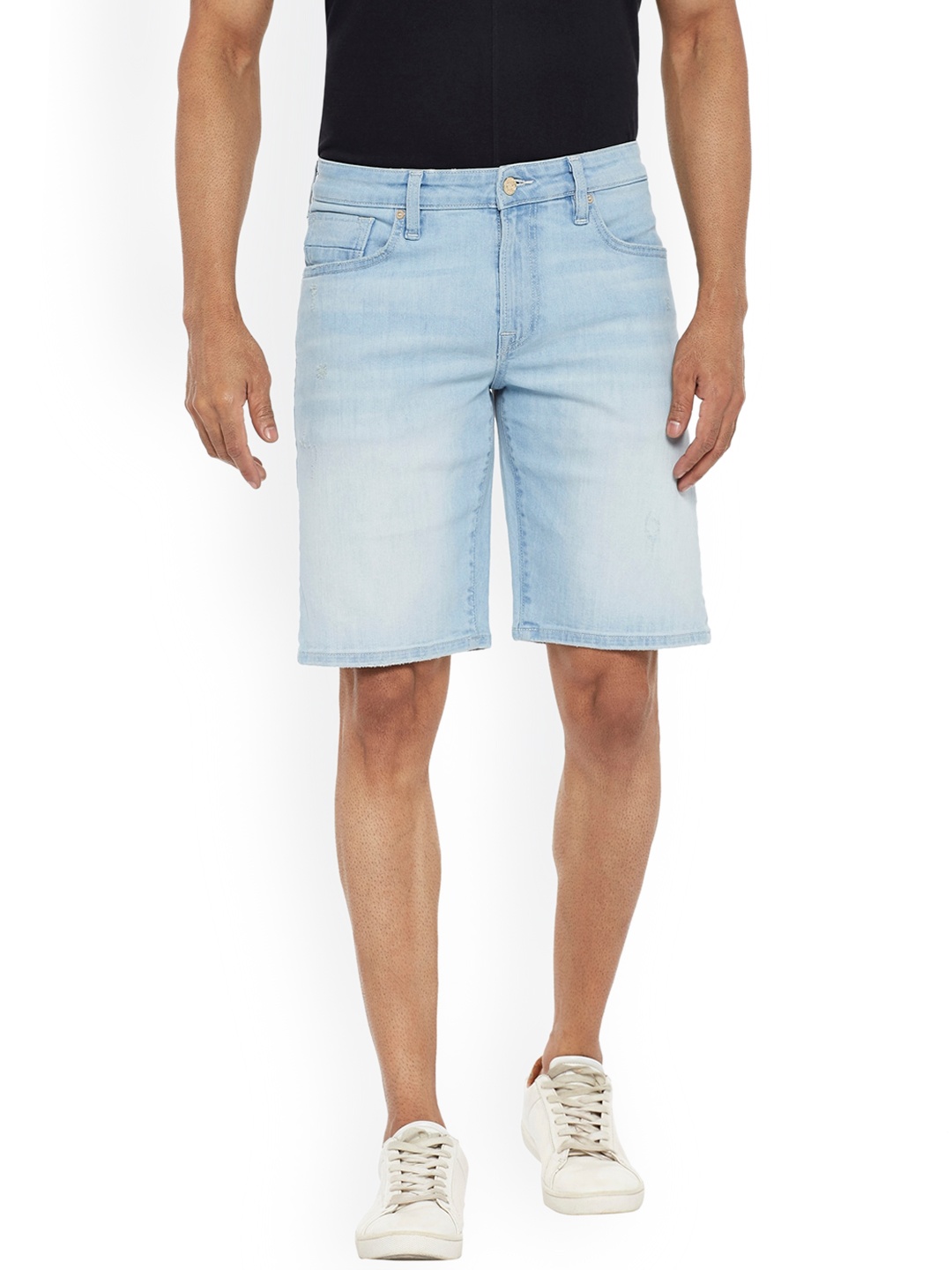 

EVERBLUE Men Stretchable Light Blue Midrise Shorts