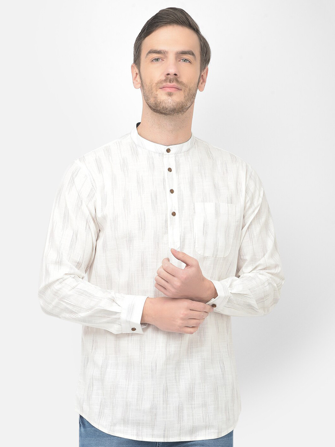 

Canary London Men Off White Smart Slim Fit Casual Shirt