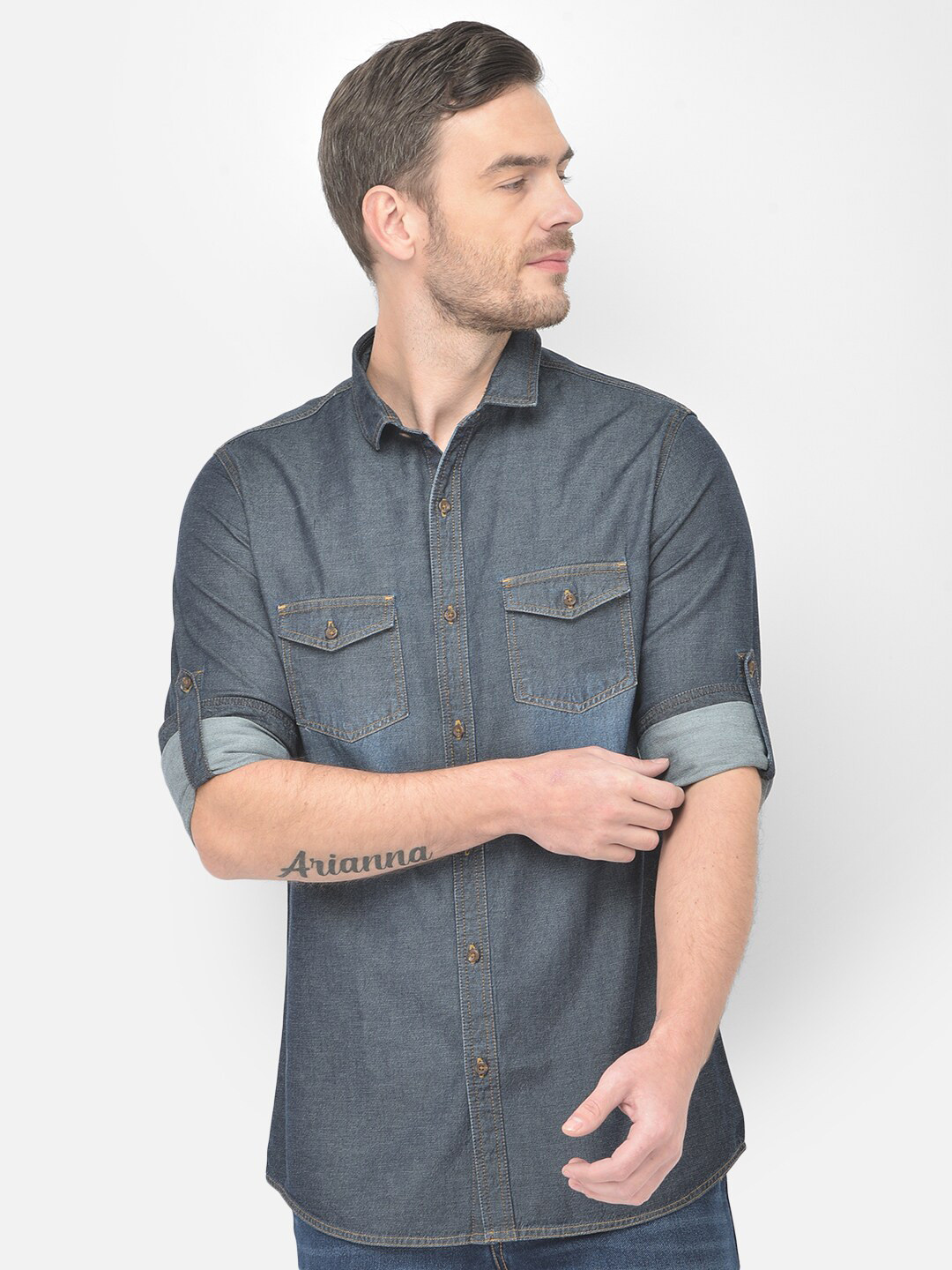 

Canary London Men Blue Smart Slim Fit Casual Shirt